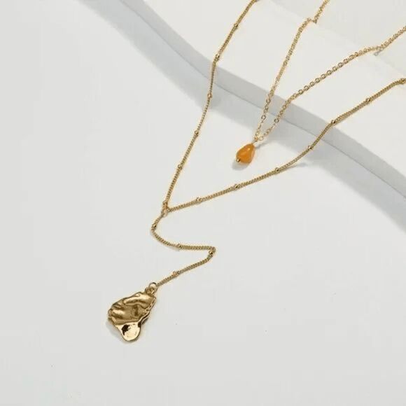 2/$21 Ladies Fashion Stone Drop Necklace - Picture 1 of 6